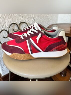 Lacoste L-Spin Deluxe 224 1 SMA Men's Shoes Red/Grey 48SMA0064-254 Sz 11 sneaker